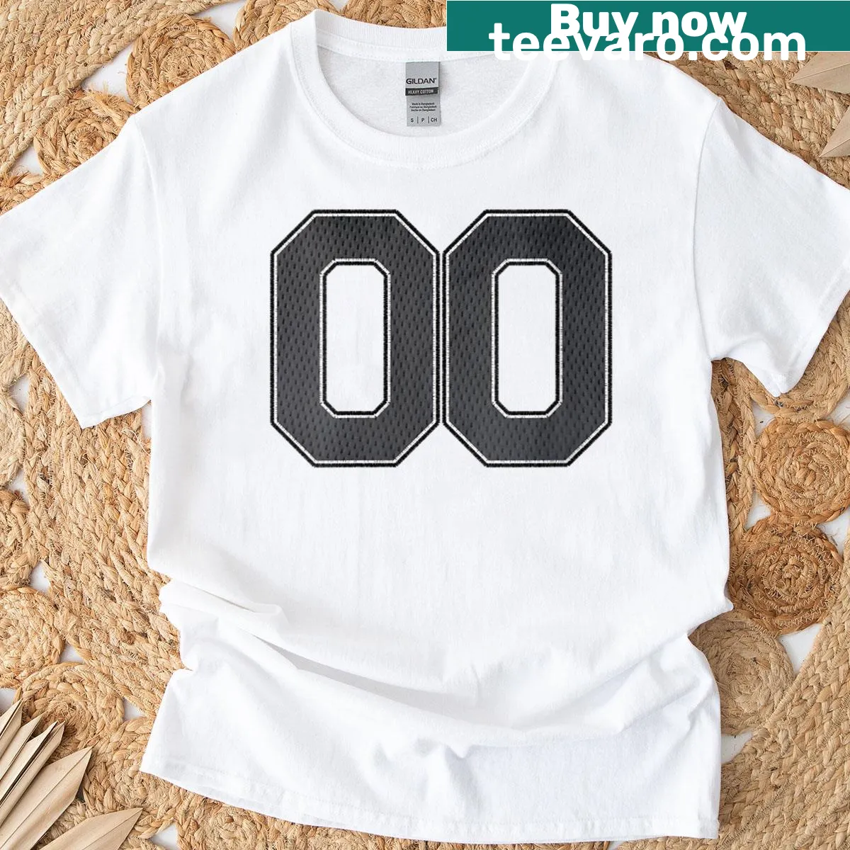 Dark grey sports jersey T-shirt with number 00 design for player supporters — on a men's t-shirt