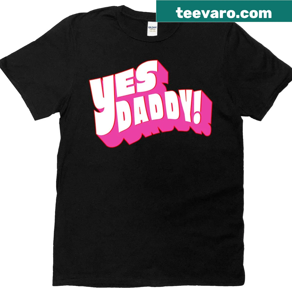 Oversized T-shirt featuring playful wording 'Yes Daddy' — on a men's t-shirt
