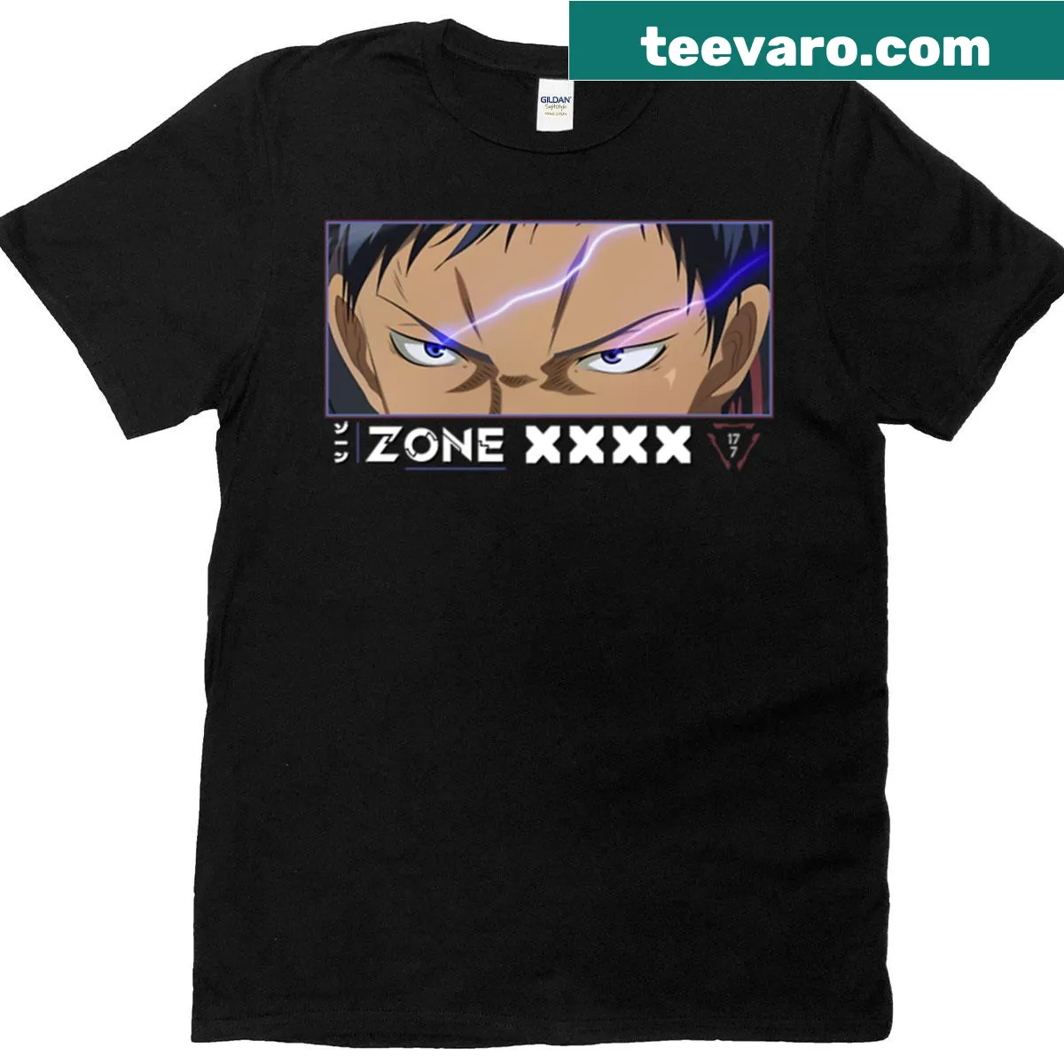 Oversized T-shirt featuring cozy anime eyes design in a playful style — on a men's t-shirt