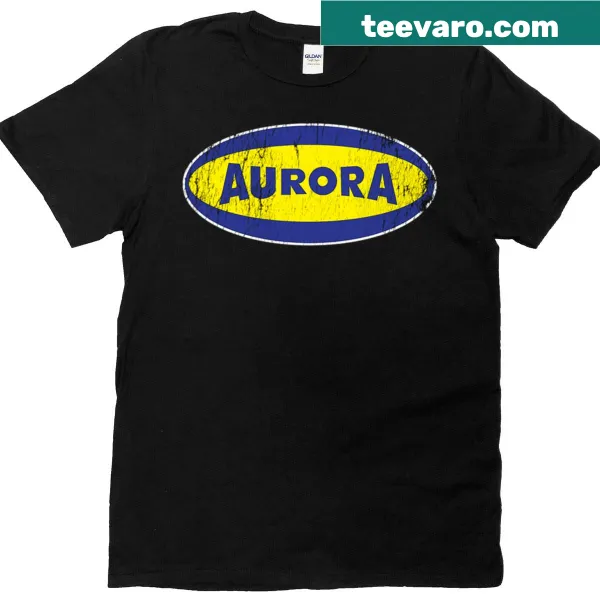 Vintage-style T-shirt with the Aurora Plastics Corporation emblem