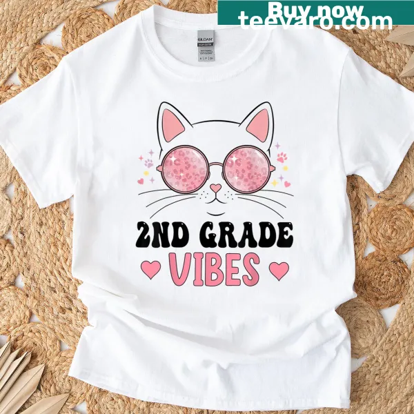 Cute kawaii cat design on T-shirt for kids