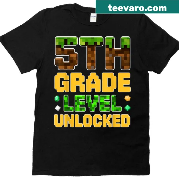 Gaming-themed t-shirt designed for boys starting fifth grade.