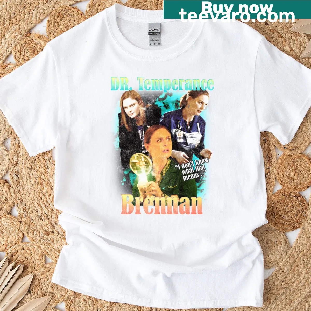 T-shirt featuring Dr. Temperance Brennan graphic from Bones — on a men's t-shirt