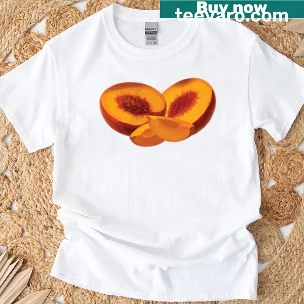 Cute peach illustration t-shirt with 'Bundle Of Peaches' text