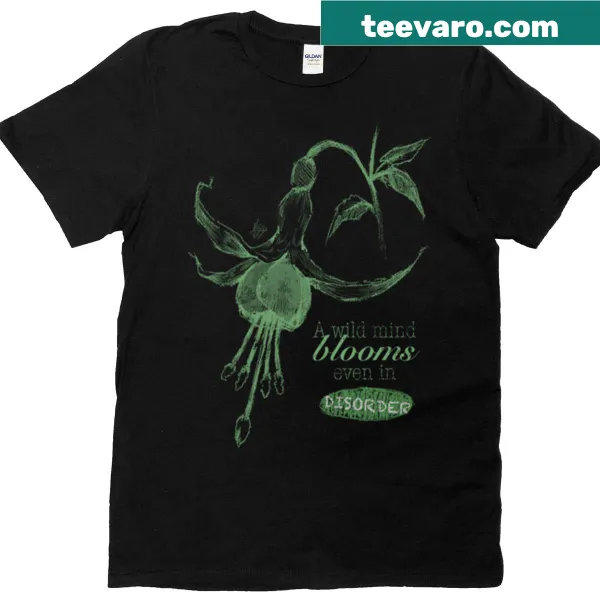 Floral illustration of chaos bloom salvia design on a T-shirt