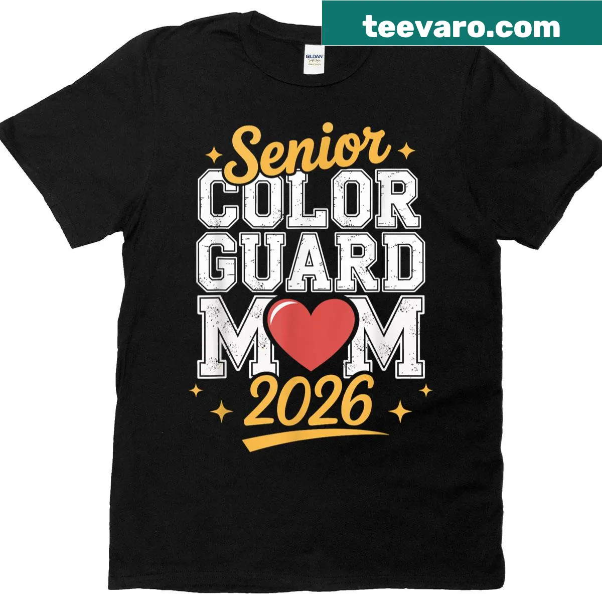 Color Guard Mom T-shirt with bold text for marching band support — on a men's t-shirt