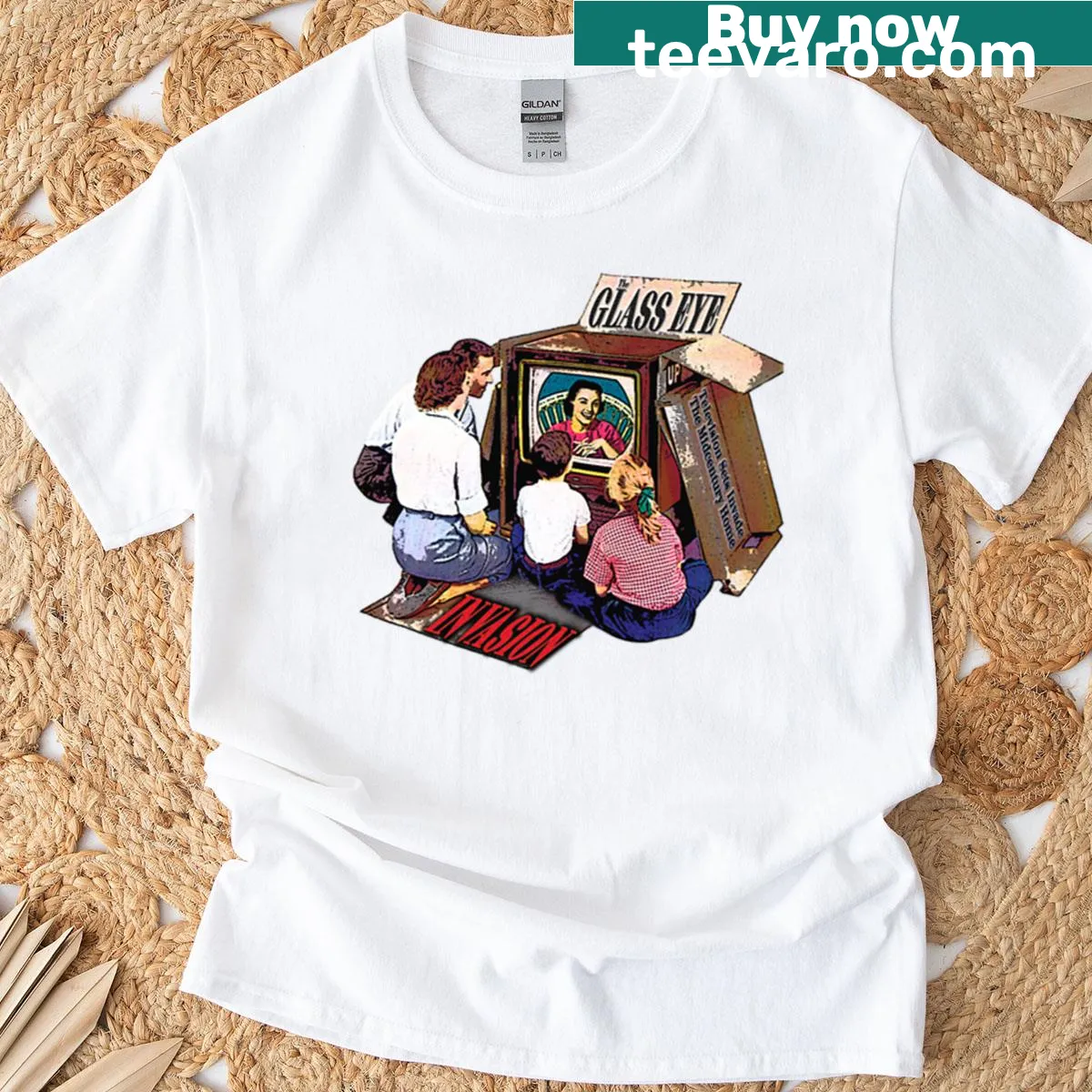 Cartoon-inspired graphic T-shirt featuring whimsical animation design — on a men's t-shirt