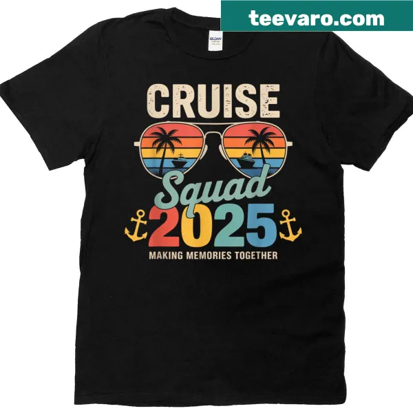 Text design reading 'Cruise Squad 2025' for family vacations