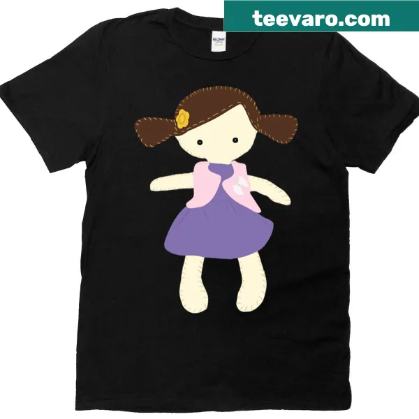 Adorable oversized T-shirt featuring a cute girl doll graphic