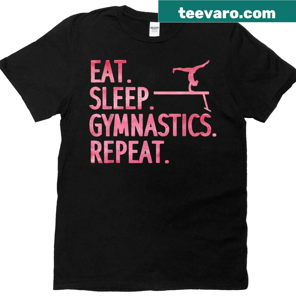 Cute gymnastics-themed graphic t-shirt for girls — on a men's t-shirt