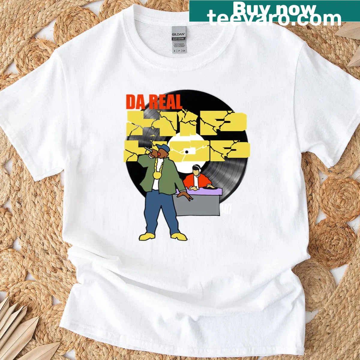 Hip hop inspired graphic T-shirt with urban design elements — on a men's t-shirt