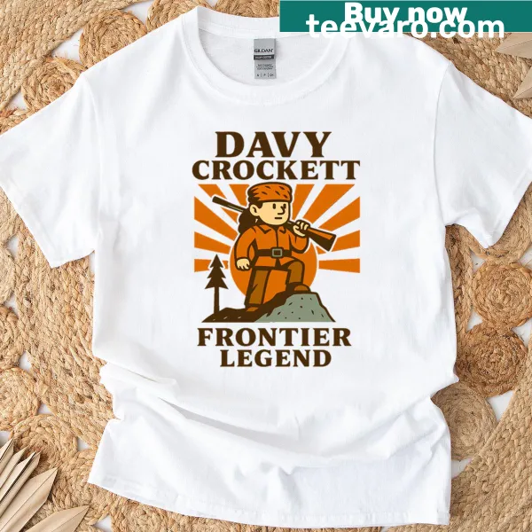 Vintage-style t-shirt featuring Davy Crockett design