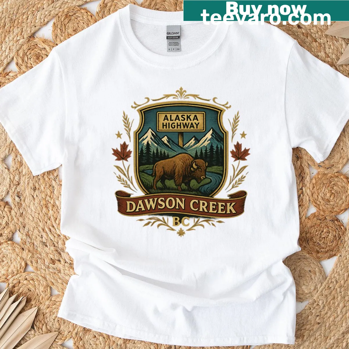 Oversized Dawson Creek BC T-shirt — on a men's t-shirt