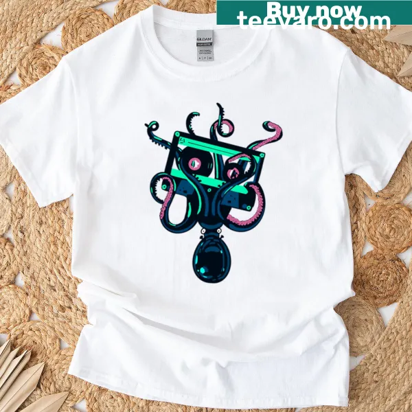 Illustration of a DJ octopus wearing headphones and spinning records