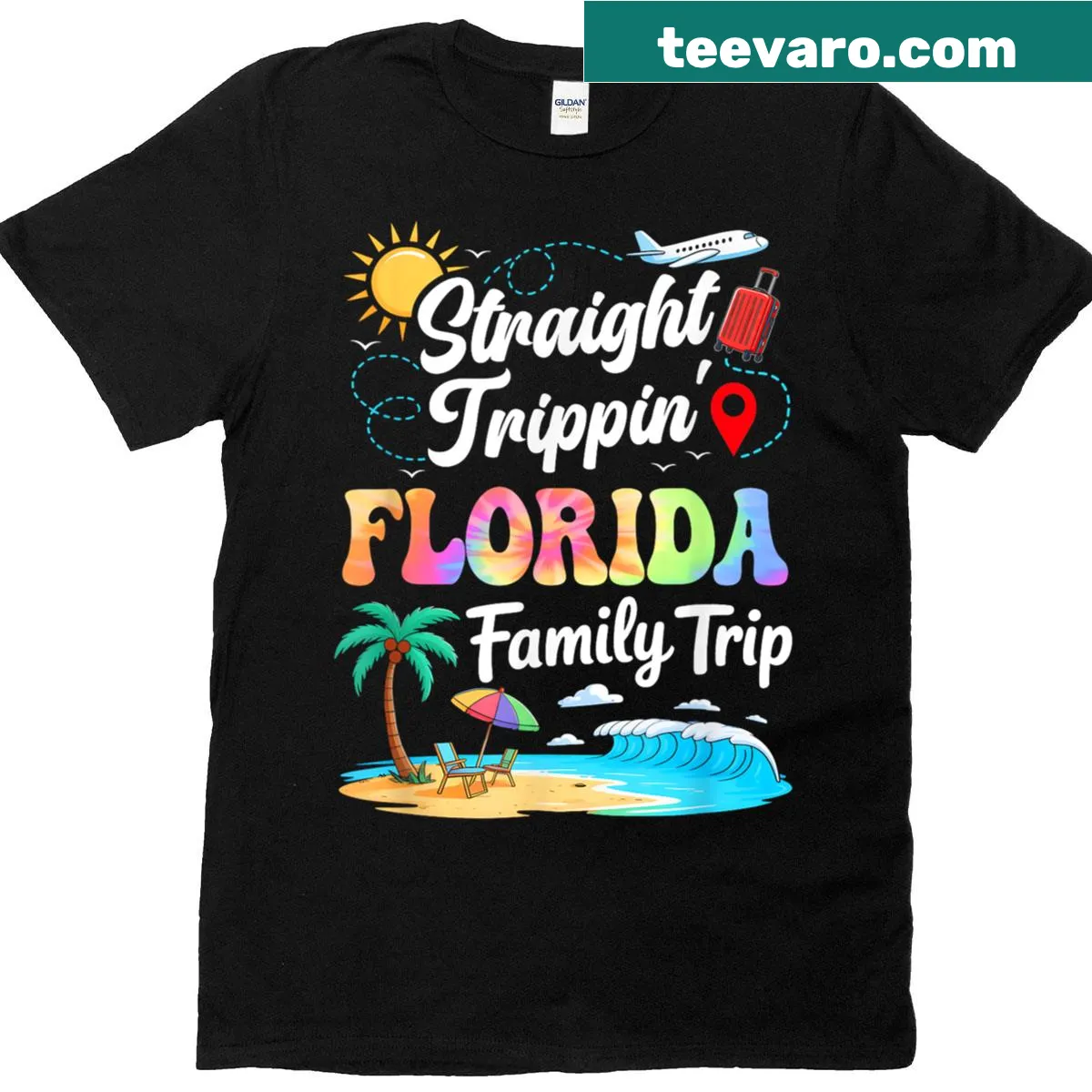Travel-themed T-shirt for a Florida family vacation in 2025 — on a men's t-shirt