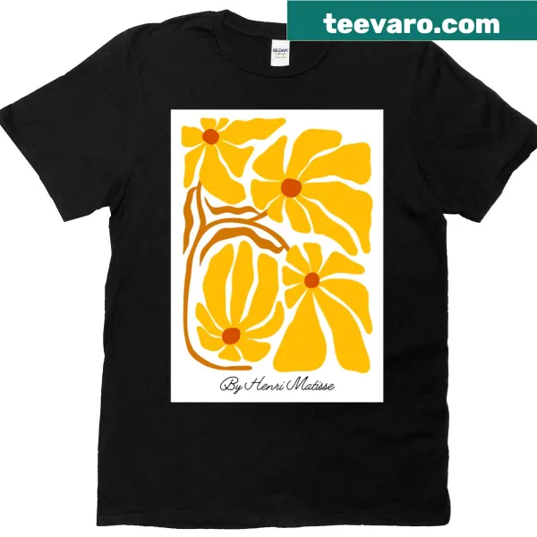 Floral design inspired by Henri Matisse on a T-shirt