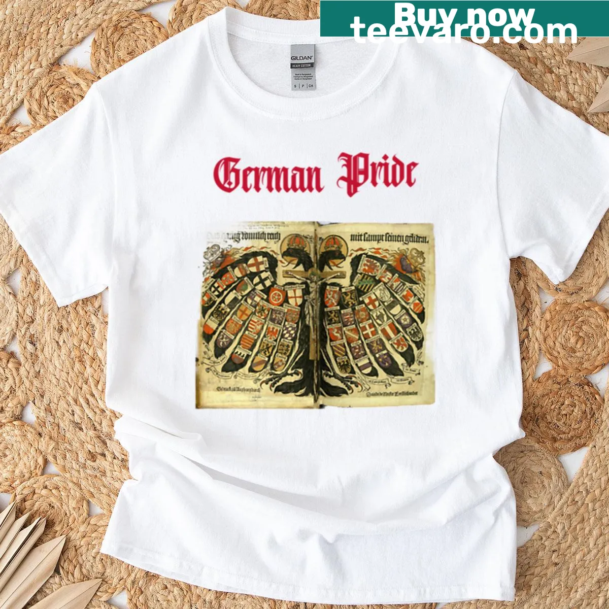 Bold typography German pride T-shirt — on a men's t-shirt