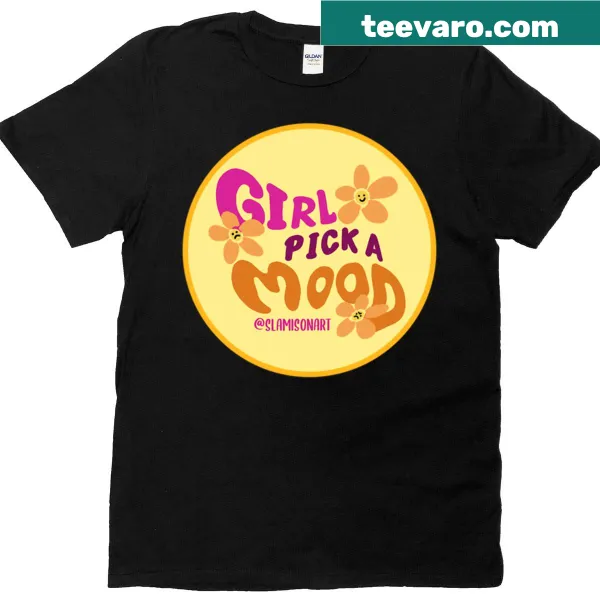 Playful typography T-shirt showcasing different moods for girls