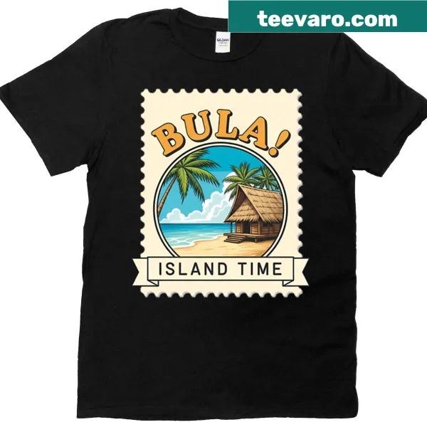 Retro-style shirt with 'Greetings From Fiji' emblem graphic