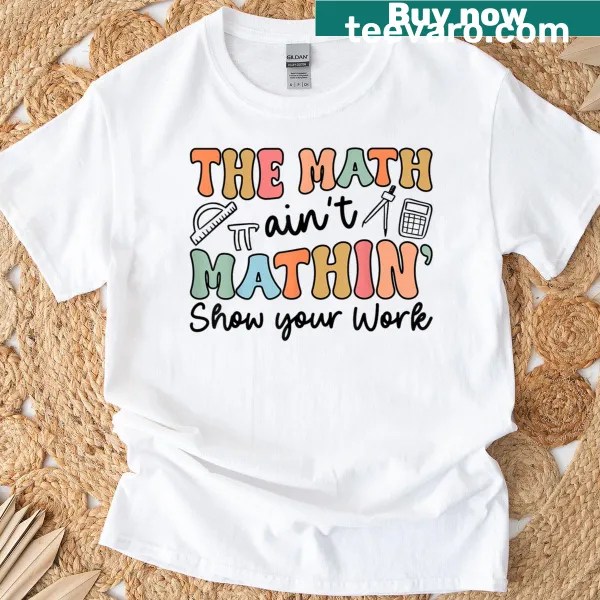Funny math teacher t-shirt with retro style text