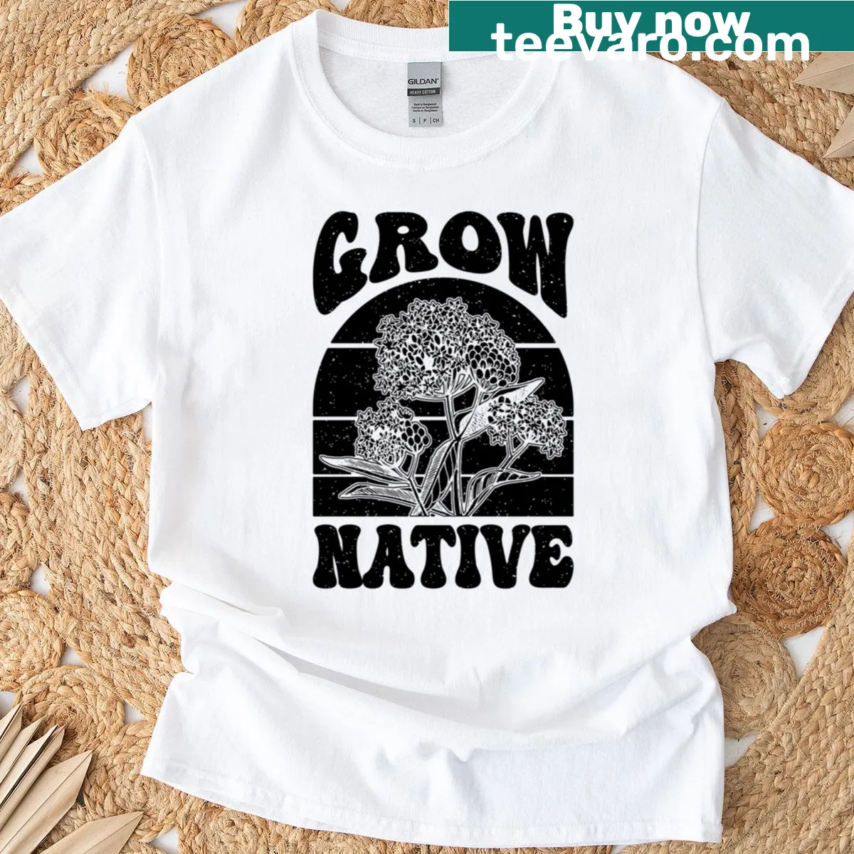 Vintage monarch butterfly graphic showcasing milkweed importance. — on a men's t-shirt
