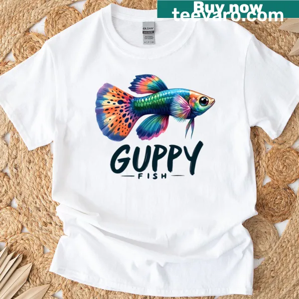 Cute guppy fish illustration t-shirt designed for kids.