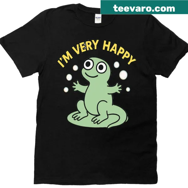 Playful illustration T-shirt featuring a happy lizard sticker.