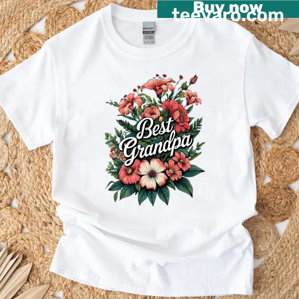 Botanical design honoring grandpa on a t-shirt