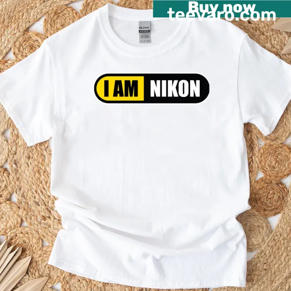 Text-based shirt with the phrase 'I Am Nikon'