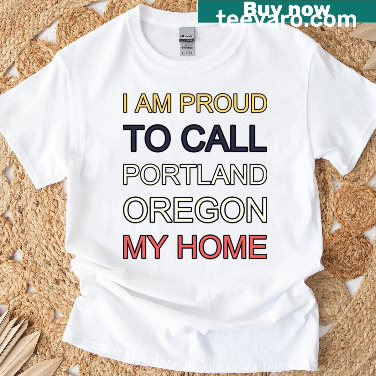 Retro T-shirt expressing pride in Portland, Oregon — on a men's t-shirt