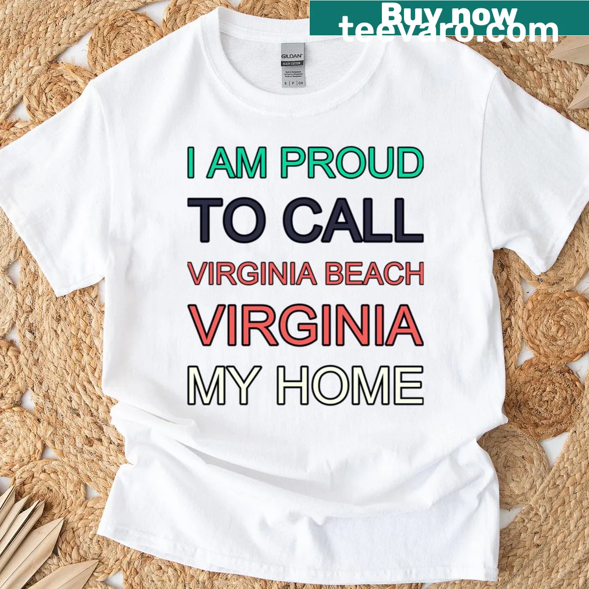 Retro oversized T-shirt proclaiming pride in Virginia Beach — on a men's t-shirt