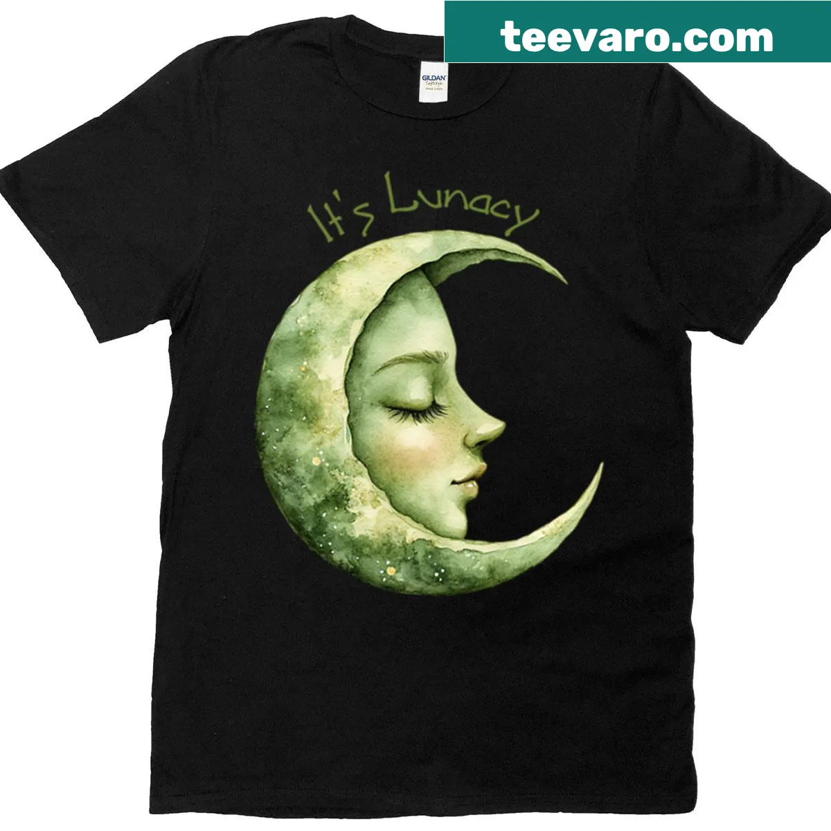 Humorous Halloween-themed t-shirt with 'It's Lunacy' text — on a men's t-shirt