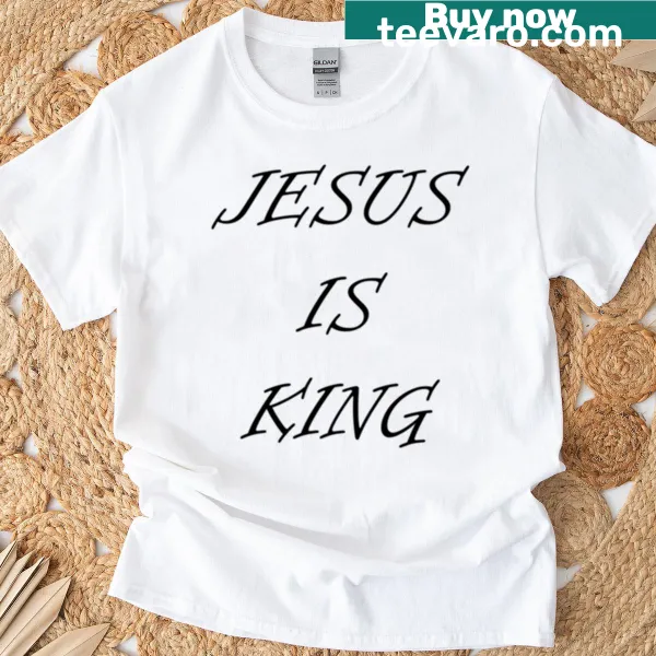 Oversized Jesus Is King t-shirt with bold typography