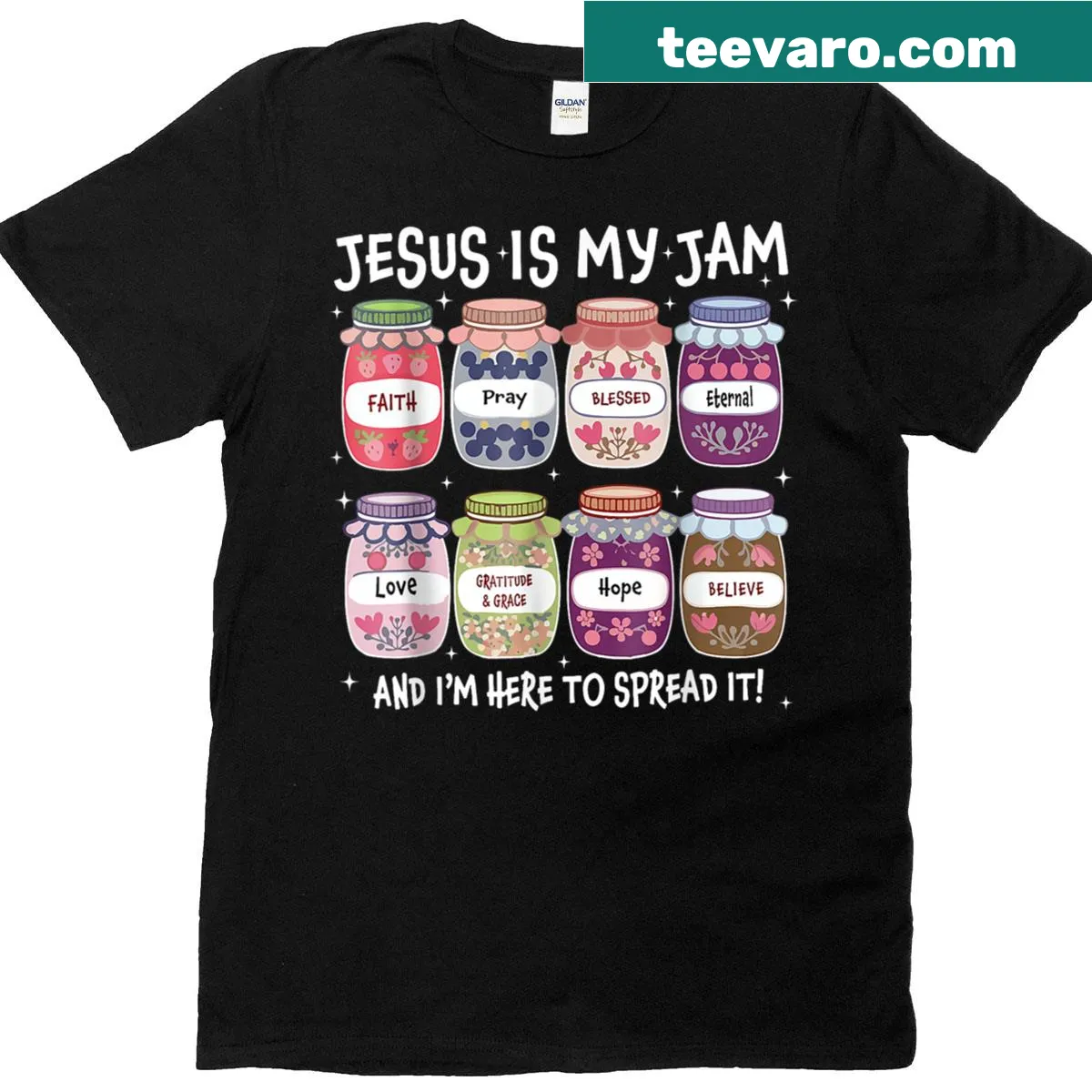Christian T-shirt with the phrase Jesus is My Jam — on a men's t-shirt