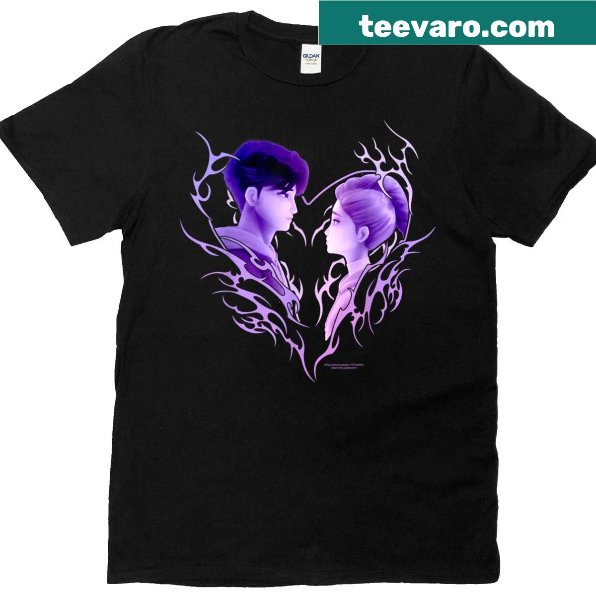 Artistic heart portrait graphic T-shirt — on a men's t-shirt
