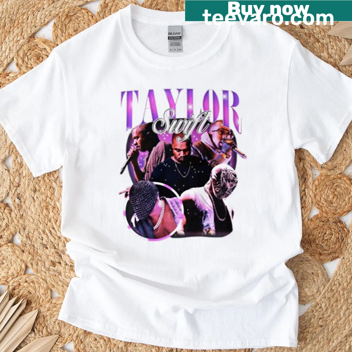 Typographic Kanye Taylors Biggest Fan t-shirt — on a men's t-shirt