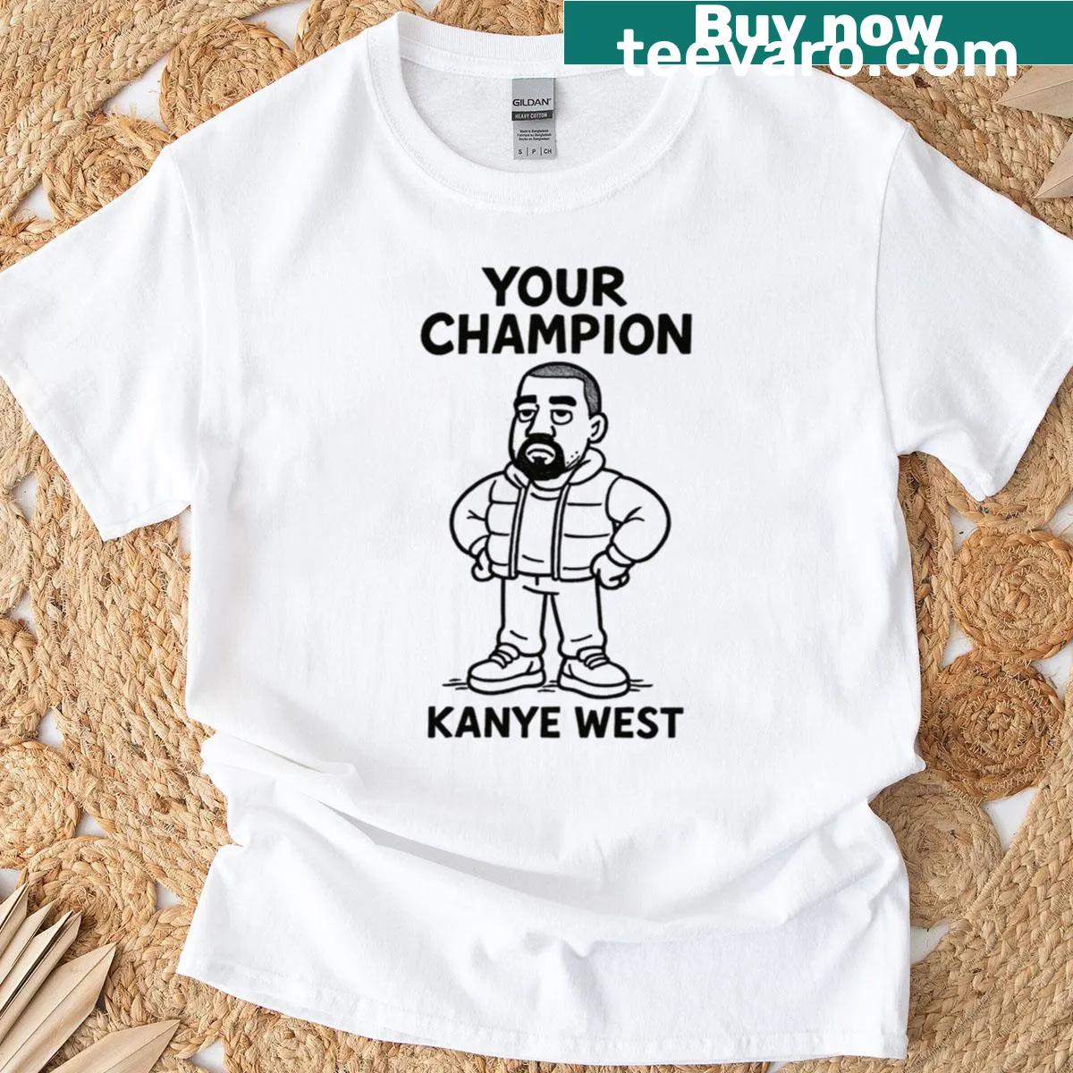 Abstract art inspired by Kanye West on a t-shirt — on a men's t-shirt