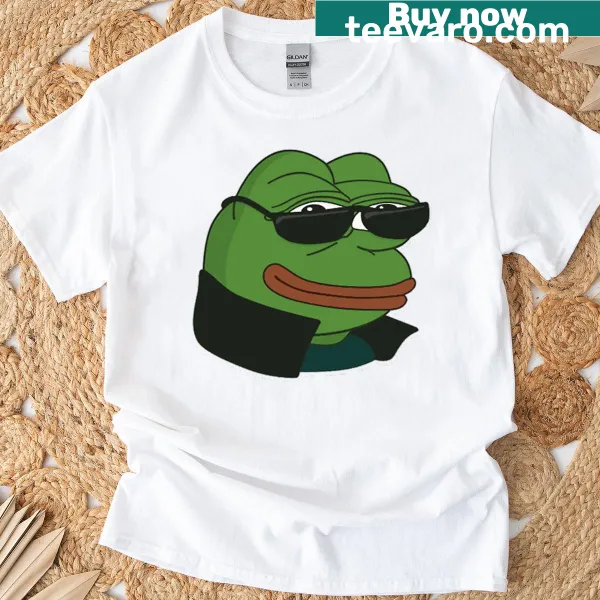 T-shirt featuring cartoon Kermit wearing sunglasses