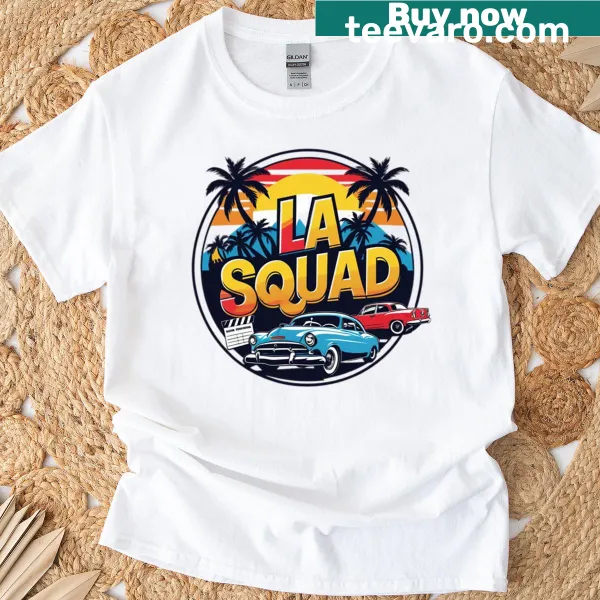 Retro T-shirt featuring classic California cars design