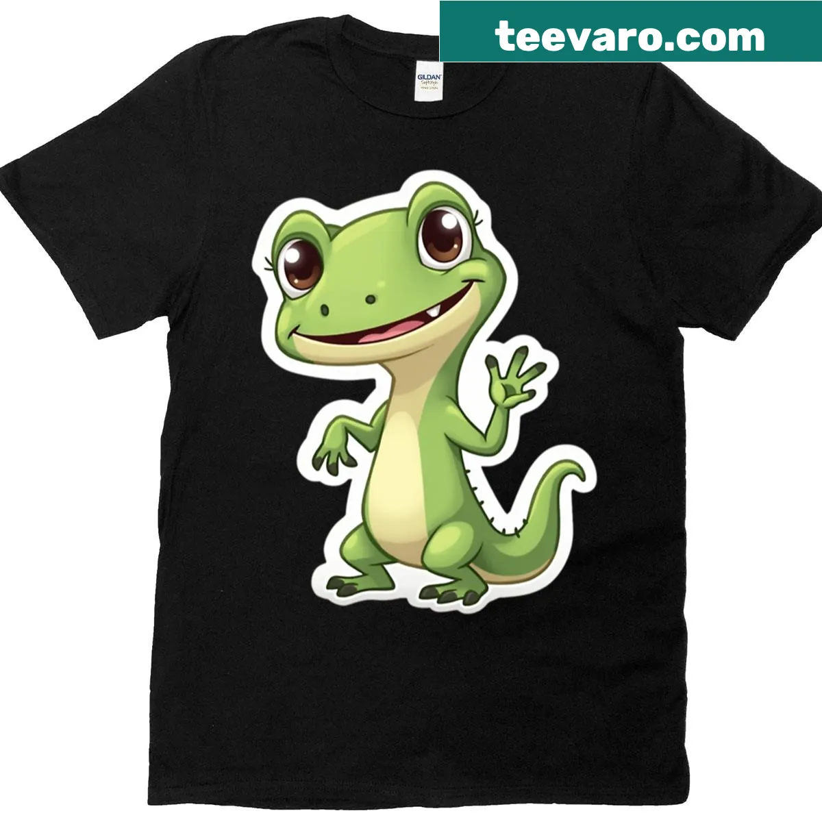 Funny lizard meme graphic on a t-shirt — on a men's t-shirt