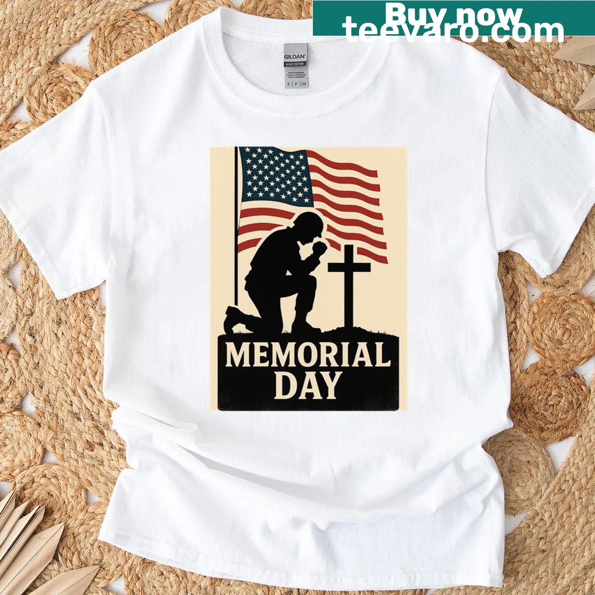 Memorial Day t-shirt with respectful tribute design — on a men's t-shirt