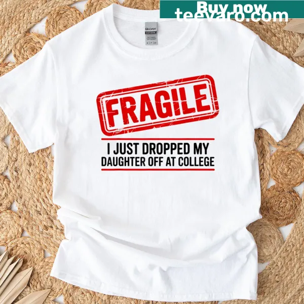 Heartfelt mom T-shirt with 'Mom Life Fragile' text