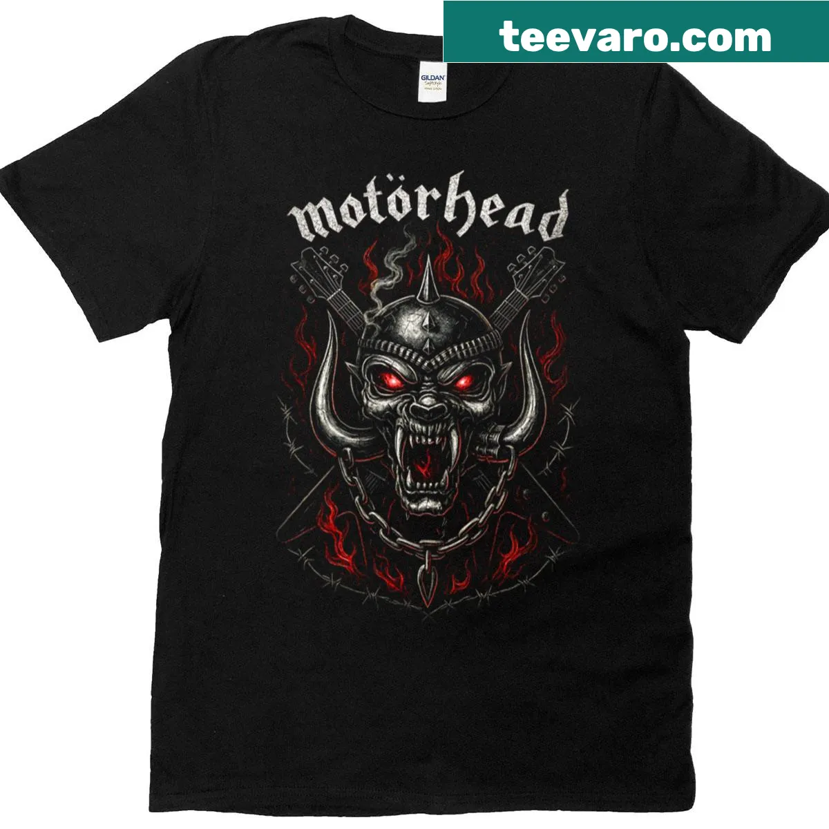 Oversized t-shirt with Motrhead Warpig design in halftone style. — on a men's t-shirt