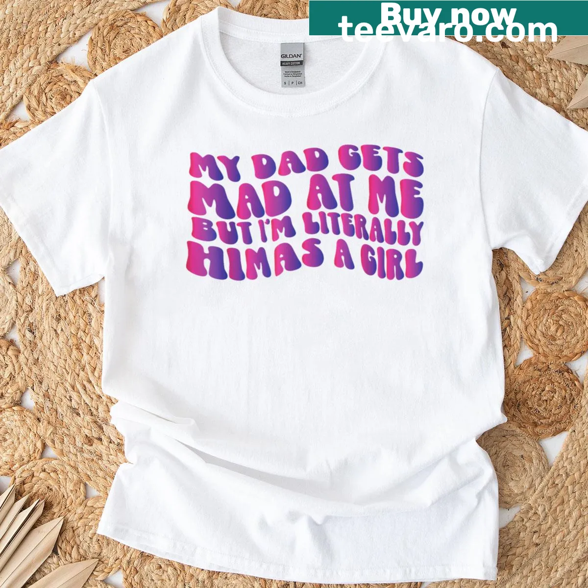 Funny father-daughter relationship t-shirt with bold text — on a men's t-shirt