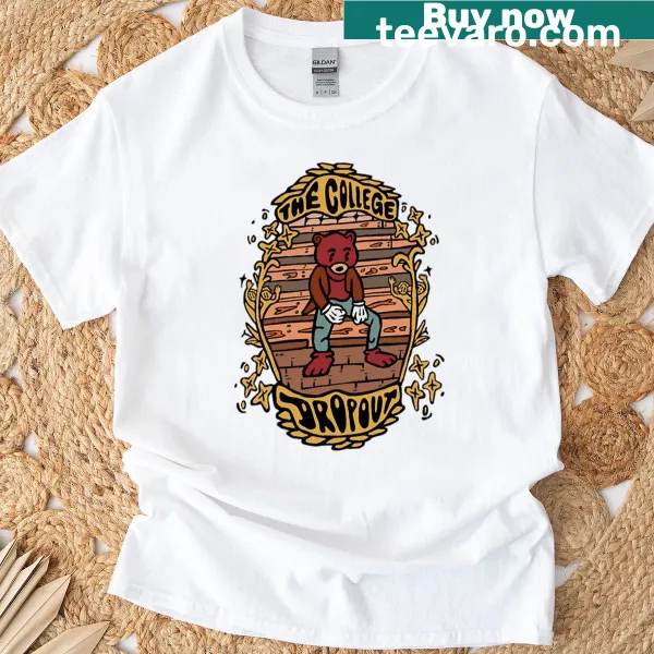 Illustrative t-shirt reflecting the theme of being a college dropout.