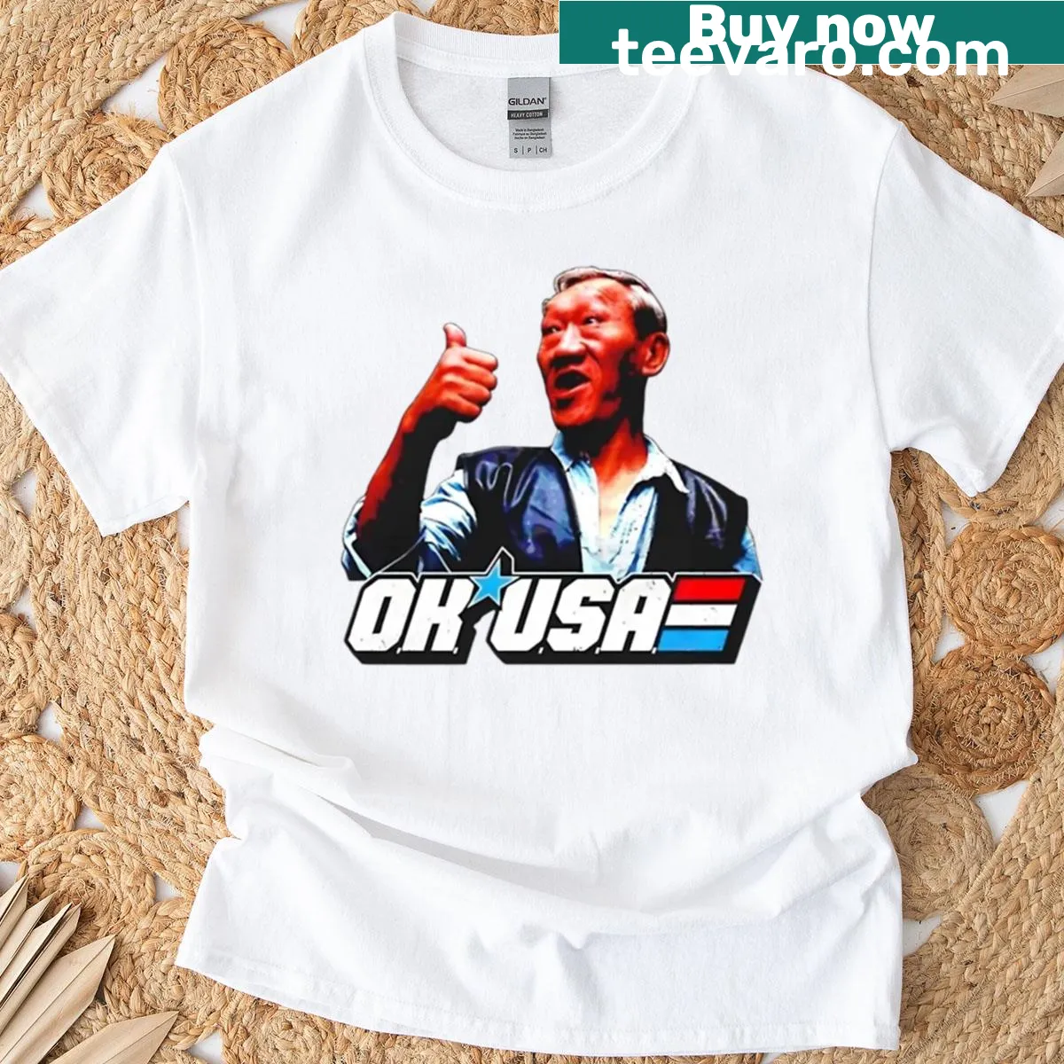 Retro comic style T-shirt tribute to Bloodsport film — on a men's t-shirt