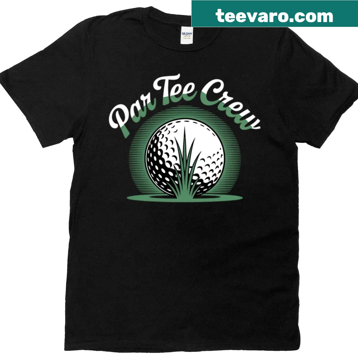 Playful 'Par Tee Crew' golf-themed t-shirt — on a men's t-shirt
