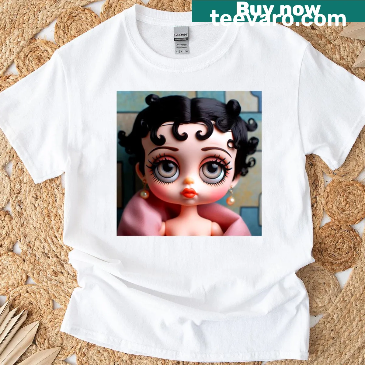 Typography design celebrating curls and pearls on a t-shirt — on a men's t-shirt
