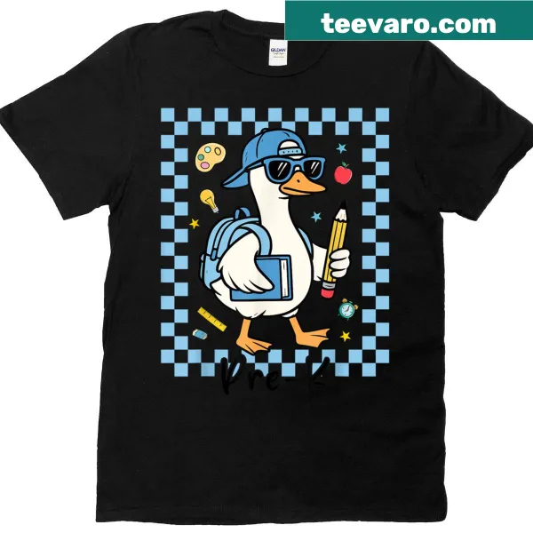Cute goose graphic with back-to-school theme