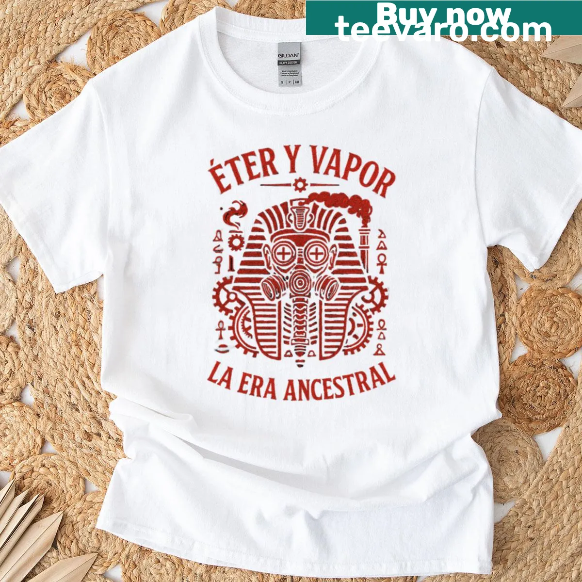 Illustration representing the forge of ancestral traditions on T-shirt — on a men's t-shirt